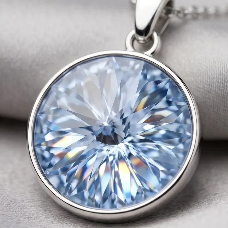 Srebrny naszyjnik z kryształem Swarovski® Light Sapphire 12 mm