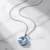 Srebrny naszyjnik z dużym okrągłym kryształem Swarovski® 12 mm w jasnoszafirowym kolorze