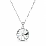 Naszyjniki srebrne  z okrągłymi kryształami Swarovski® 12 mm Crystal
