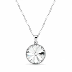 Naszyjniki srebrne  z okrągłymi kryształami Swarovski® 12 mm Crystal