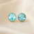 Eleganckie pozłacane kolczyki z kryształami Swarovski® 8 mm Light Turquoise