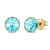 Kolczyki srebrne pozłacane na sztyft z kryształami Swarovski® 8 mm Light Turquoise