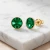Eleganckie pozłacane kolczyki z kryształami Swarovski® 8 mm Majestic Green
