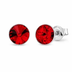 Kolczyki srebrne na sztyfcie z kryształami Swarovski® 8 mm Scarlet