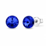Kolczyki srebrne na sztyfcie z kryształami Swarovski® 8 mm Sapphire