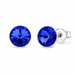 Kolczyki srebrne na sztyfcie z kryształami Swarovski® 8 mm Sapphire