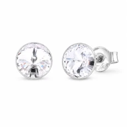 Kolczyki srebrne na sztyfcie z kryształami Swarovski® 8 mm Crystal