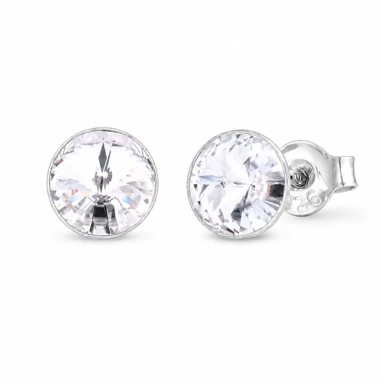 Kolczyki srebrne na sztyft z kryształami Swarovski® 8 mm Crystal