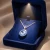 Silver necklace with a large round 12 mm Swarovski® crystal in Light Sapphire