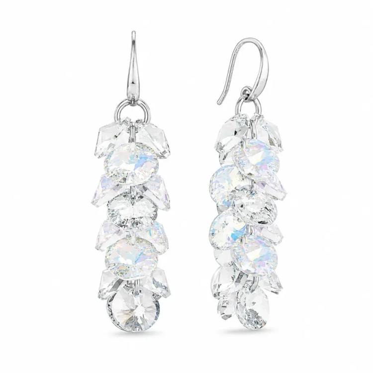 Kolczyki ślubne srebrne z kryształami Swarovski® dla panny młodej