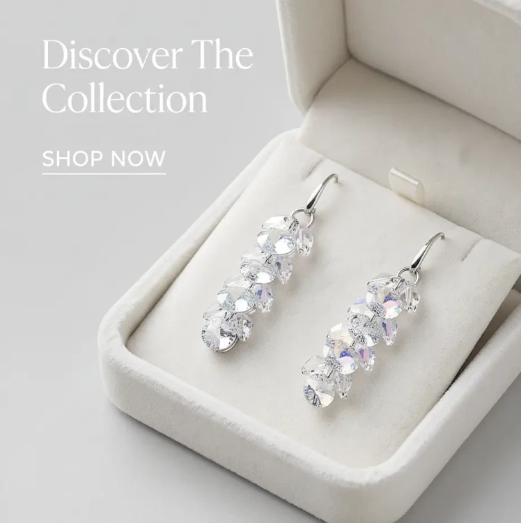 Srebrne kolczyki z kryształami Swarovski® do sukni ślubnej